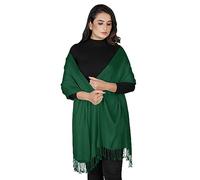 London Scarfs Pashmina Shawls and Wraps for Ladies Perfect Evening & Wedding Accessory for Women (Bottle Green)