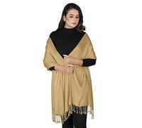 London Scarfs Pashmina Shawls and Wraps for Ladies Perfect Evening & Wedding Accessory for Women (Gold)