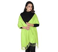 London Scarfs Pashmina Shawls and Wraps for Ladies Perfect Evening & Wedding Accessory for Women (Lime Green)
