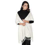 London Scarfs Pashmina Shawls and Wraps for Ladies Perfect Evening & Wedding Accessory for Women (White)