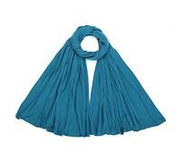 London Scarfs PREMIUM QUALITY BIG SIZE JERSEY HIJAB SCARF SHAWL SUPER STRETCHY MAXI LYCRA WRAP (Big Thick JerseyTeal blue)