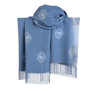 London Scarfs Thick Mulberry And Dandelion print reversible super soft winter shawl unisex trending scarf Xmas gift (Denim Blue)