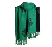 London Scarfs Thick Mulberry And Dandelion print reversible super soft winter shawl unisex trending scarf Xmas gift (Thick Mulberry Green/Black)