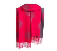London Scarfs Thick Mulberry And Dandelion print reversible super soft winter shawl unisex trending scarf Xmas gift (Thick Mulberry Fuchsia/Grey)