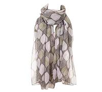London Scarfs Tree Leaves Print Scarfs Women's Beautiful Designed Scarves Shawls (Grey)