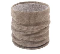 London Scarfs Winter Neck Warmer Fleece Lined Infinity Scarf Thicken Windproof and Dust Skiing Circle for mens women Double-Layer Fleece Lining Knit (Beige)