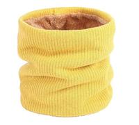 London Scarfs Winter Neck Warmer Fleece Lined Infinity Scarf Thicken Windproof and Dust Skiing Circle for mens women Double-Layer Fleece Lining Knit (Yellow/Mustard)