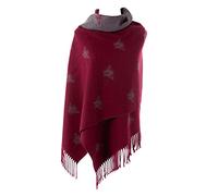 London Scarfs Winter Warmer Reversible Thick Long Bumble Bee Print Fashion Scarf Blanket Wrap (Burgundy/Grey)