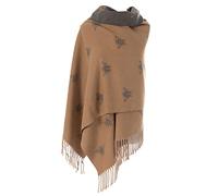 London Scarfs Winter Warmer Reversible Thick Long Bumble Bee Print Fashion Scarf Blanket Wrap (Gold/Grey)