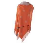 London Scarfs Winter Warmer Reversible Thick Long Bumble Bee Print Fashion Scarf Blanket Wrap (Orange/Silver)