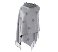 London Scarfs Winter Warmer Reversible Thick Long Bumble Bee Print Fashion Scarf Blanket Wrap (Silver/Grey)
