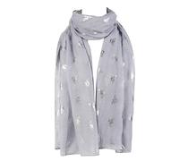 London Scarfs Women's Glitter Bumble Bee Print Ladies Scarf Lightweight Fashion Wrap (Glitter Bumble Bee Silver)