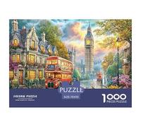 London Scene 1000 PCS Recycled Cardboard Sheets London Street with Big Ben Jigsaws Adults Educational Game Creativity Wall Decoration Great Gift Ideas 70x50cm/1000pcs