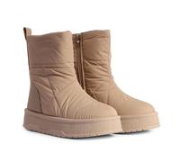 London Shoe Co Womens Padded Faux Fur Mid Calf Winter Snow Boots | Lightweight padded mid-calf snow boots with zip fastening, faux fur lining and chunky sole, sizes 3-7 UK