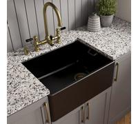 London Sink Company Belfast 595 Ceramic 1-Bowl Matt Sit-On Kitchen Sink With Waste