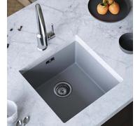 London Sink Company Bexley 1.0 Bowl Matt Grey Smc Composite Kitchen Sink 440X440X211mm Undermount/inset, Waste Included