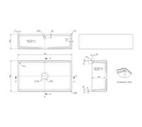 London Sink Company Butler Fluted 1.0 Bowl White Ceramic Sink With Ledge And Waste Assembly