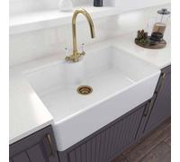 London Sink Company Fireclay Butler 795 1-Bowl Undermount White Ceramic Kitchen Sink With Waste
