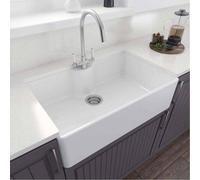 London Sink Company Fireclay Butler 795mm Single-Bowl Undermount White Ceramic Kitchen Sink With Waste