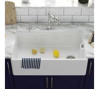 London Sink Company Lsc Belfast 795 1-Bowl Fireclay Ceramic Undermount Kitchen Sink With 90mm Basket Waste