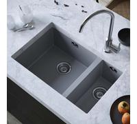 London Sink Company Lsc Bexley 1.5 Matt Grey Composite Synthetic Undermount Kitchen Sink & Waste