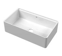 London Sink Company Lsc Butler 1-Bowl White Ceramic Kitchen Sink With Ledge And Waste Options, 795 X 460mm