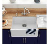 London Sink Company Lsc Butler 595 1.0 Bowl Fireclay Ceramic Kitchen Sink & Chrome Waste