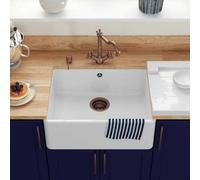London Sink Company Lsc Butler 595 1.0 Bowl Fireclay Ceramic Kitchen Sink & Copper Waste