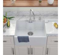 London Sink Company Lsc Butler 595 White 1-Bowl Ceramic Undermount Sink With Tap Ledge