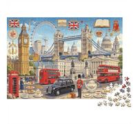London Skyline 1000 Piece Jigsaw Puzzles Recycled British Cityscape Puzzle for Elderly Puzzle Game Props for Family And Friends Birthdays Great Gift 70x50cm/1000pcs
