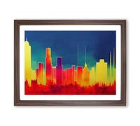 London Skyline Art Vol.4 Abstract Framed Print | A3 Walnut Framed Wall Art | Ready to Hang | Abstract Cityscape Picture | Living Room Bedroom Lounge Office