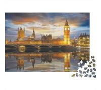 London Skyline at Dusk_1 1000pc Jigsaw of Eco-friendly Board Colourful Jigsaws As A Fun And Challenging Family Game for Collectible Art 52x38cm/1000pcs