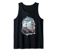 London Skyline Big-Ben Ferris Wheel Cityscape Tank Top