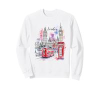 London Skyline Big Bridge Red Bus Art Print Souvenir Sweatshirt