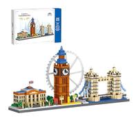 London Skyline Building Blocks Set - 3110PCS City Street View Micro Bricks Kit, Collectible Architecture Model with Big Ben and More, Home Office Decor, Creative Gift for Adult and Advanced Builders