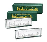 London Skyline Crystal Ornament, 3D Laser Engraved Glass Keepsake | Big Ben, Tower Bridge & The Shard | Premium Gift Box Included | British Souvenir Gift (2)