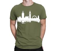 London Skyline England UK Tower Souvenir Mens T-Shirts Tee Top 4#TA-51 Military Green S