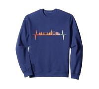 London skyline heartbeat retro vintage style Sweatshirt