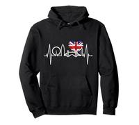 London Skyline Heartbeat Union Flag Men Women I Love London Pullover Hoodie