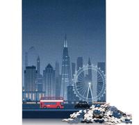 London Skyline Night Jigsaw Puzzles Puzzle for Adults Kids. 1000 Piece Whimsical Challenge Toy Educational Game Home Decoration for Educational Games Gifts 1000pcs (38x26cm)