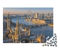 London Skyline View 1000 Piece Jigsaw for Adults London Skyline Lit Up at Peaceful Dusk Time Premium Sturdy Vibrant Challenging Hard Stress Relief 38x26cm/1000pcs