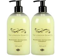 London Soap Milk & Honey Antibacterial Hand Wash, Luxury Scented Liquid Hand Soap - Antibacterial Handwash - Effective Germ-Killing Hand Soap - Soft on Skin, 500ml (Pack of 2)