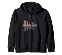 London Souvenir City Vintage British UK Men Women Gift Zip Hoodie