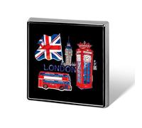 London Souvenir Funny Lapel Pins Square Brooch Tie Suit Dress Accessories for Men Women Wedding Birthday