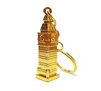 London Souvenir/ Gift Die Cast Metal Keyring - 3D Gilt Big Ben Golden