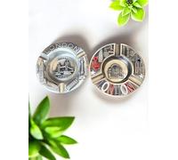 London Souvenir Metal Ashtrays, Tower Bridge and Big Ben Design, British Icons Collection, Decorative Set of 2 Different Designs for Home and Office Use (Grey)