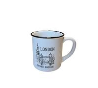 London Souvenir Mug, .Ceramic Mug, Historical London Mug, for Coffe, Tea, London City Iconic Design Home Kitchen Office. Large and Small Sizes (White Large)