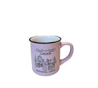 London Souvenir Mug, .Ceramic Mug, Historical London Mug, for Coffe, Tea, London City Iconic Design Home Kitchen Office. Large and Small Sizes (Pink Large)
