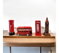 London Souvenir Pencil Sharpener Set, 4 Piece with Big Ben, Red Double Decker Bus, Telephone Box and Post Box, Desktop Decorative School Supplies (4)