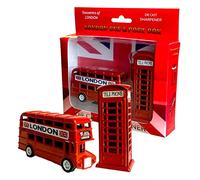 London Souvenir Pencil Sharpeners Set - Die Cast Metal Sharpener - British Souvenir England UK Gift - 2 x London Icons Pencil Sharpener Red Bus & Telephone Box